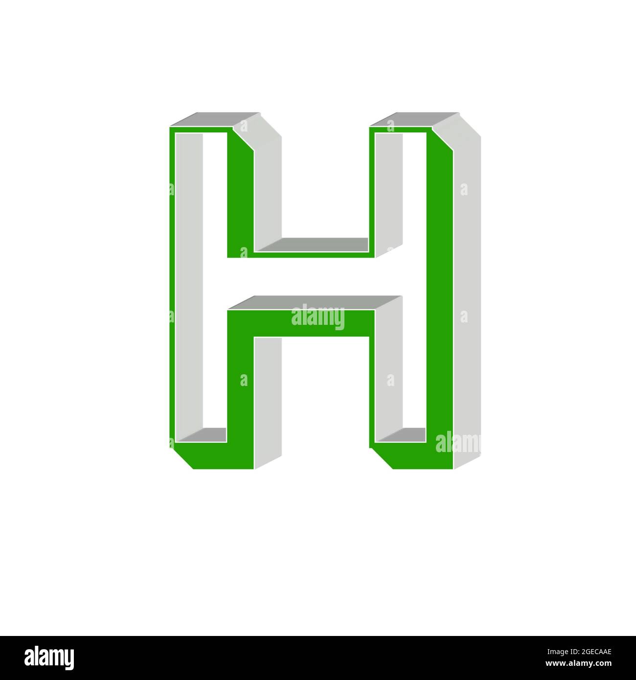 Capital letter H colorful 3D abstract beautiful white background Stock Photo