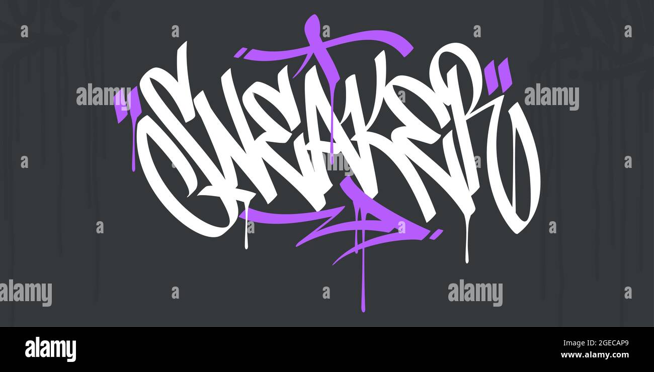 Abstract Hip Hop Hand Written Urban Street Art Graffiti Style Word Sneaker Vector Illustration Art Stock Vector