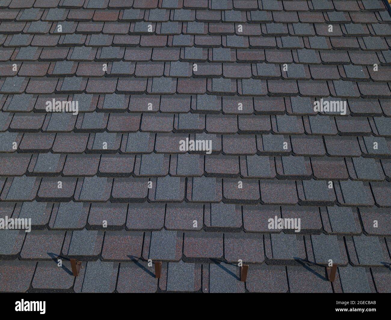 Shingles texture - close up view of asphalt roofing shingles Stock ...