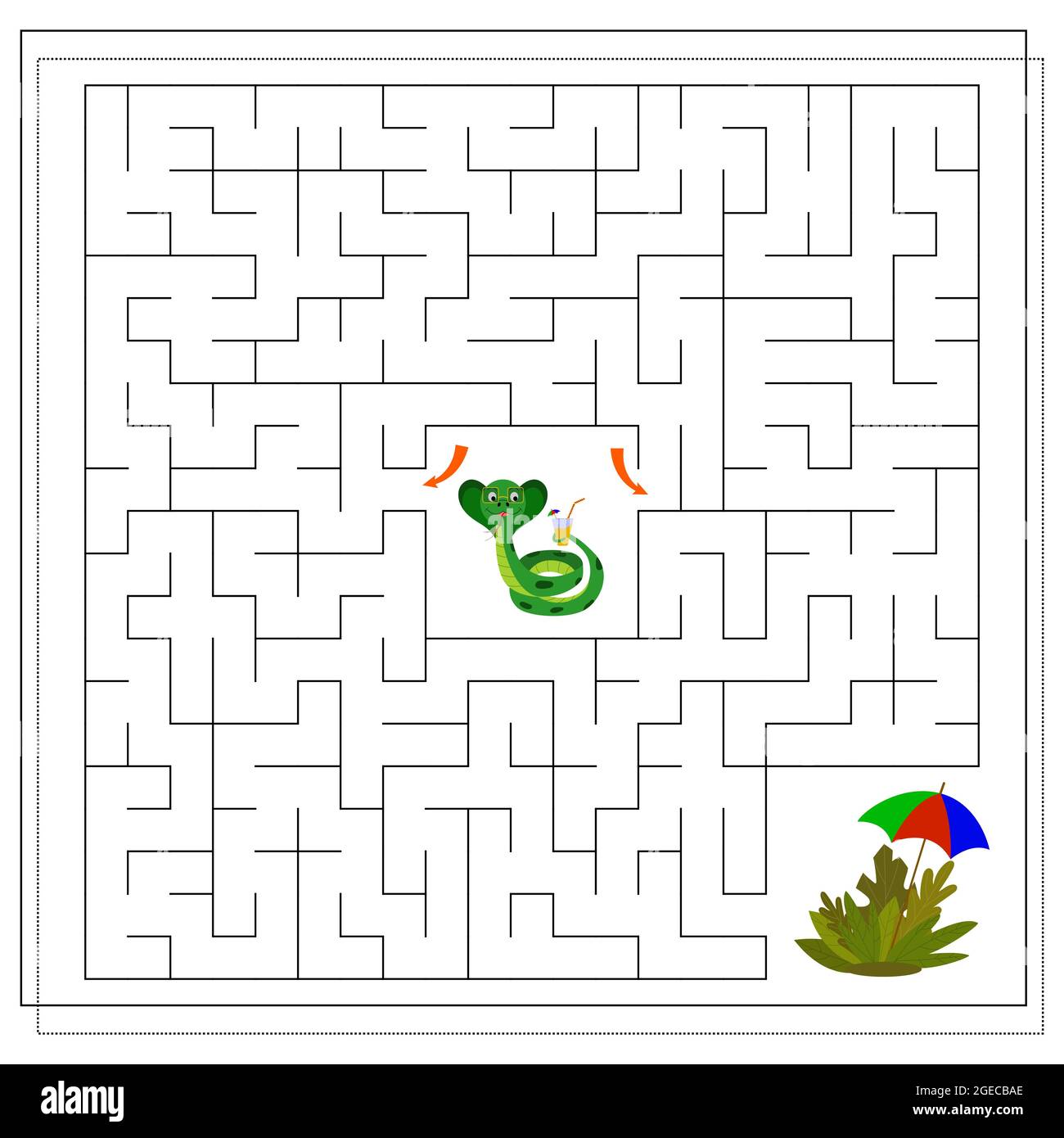 Guide a cute cartoon snake through the maze, a maze game for kids. Vector  illustration isolated on a white background Stock Vector Image & Art - Alamy