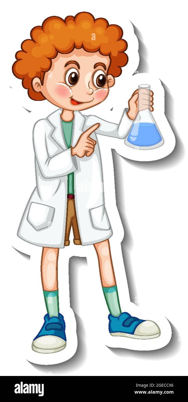 Sticker template with a scientist boy cartoon character isolated illustration Stock Vector Image & Art - Alamy Sticker template with a scientist boy cartoon character isolated illustration Stock Vector Image & Art - Alamy