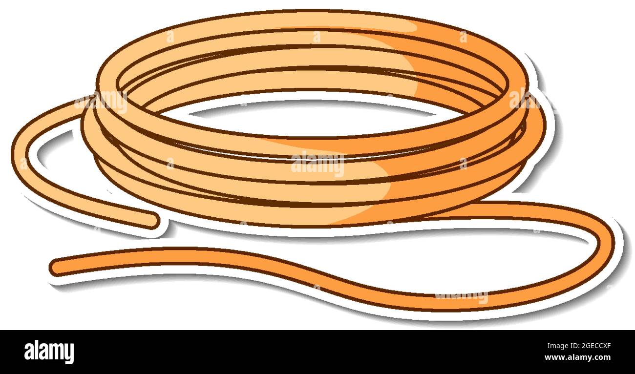 Sticker design with roll of rope isolated illustration Stock Vector ...