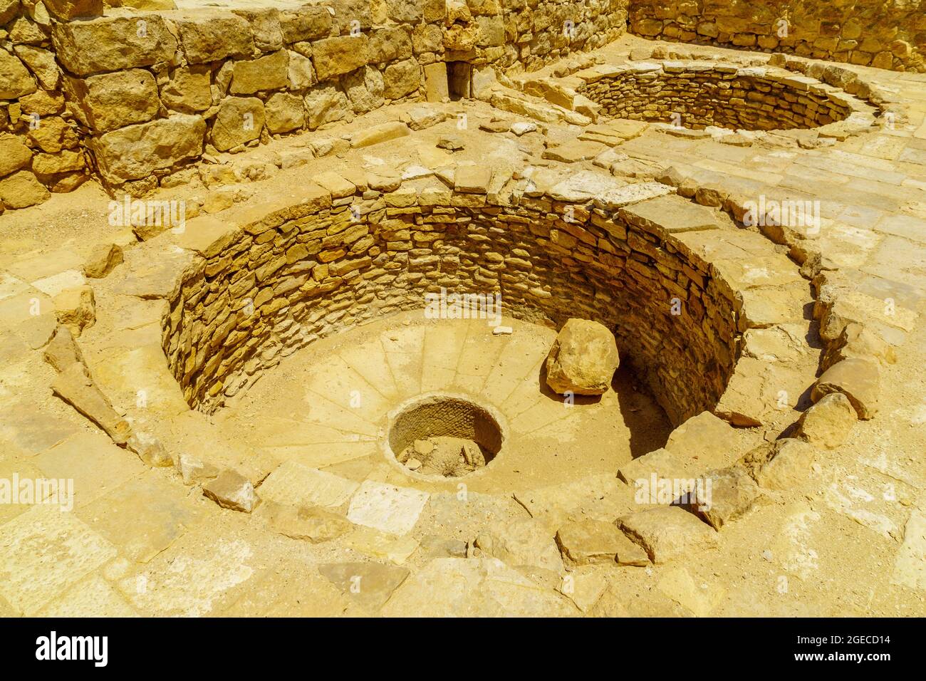 View Of The Ruined Wine Press In The Ancient Nabataean City Of Shivta View Of The Ruined Wine Press In The Ancient Nabataean City Of Shivta