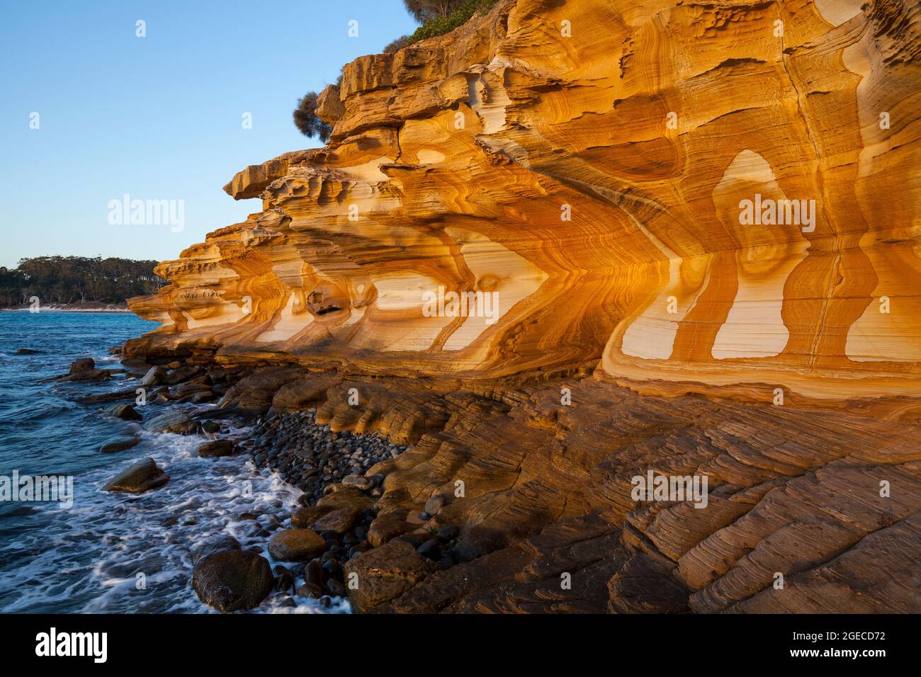 Painted Cliffs At Sunset Maria Island National Park Tasmania 