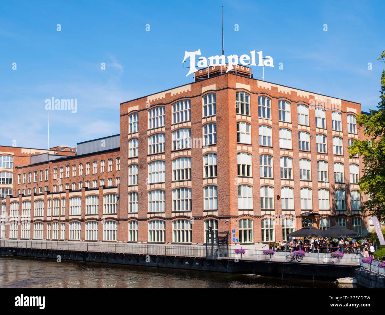 Tampella, former factory houses restaurant, court house, and museums, Tampere, Finland Stock Photo