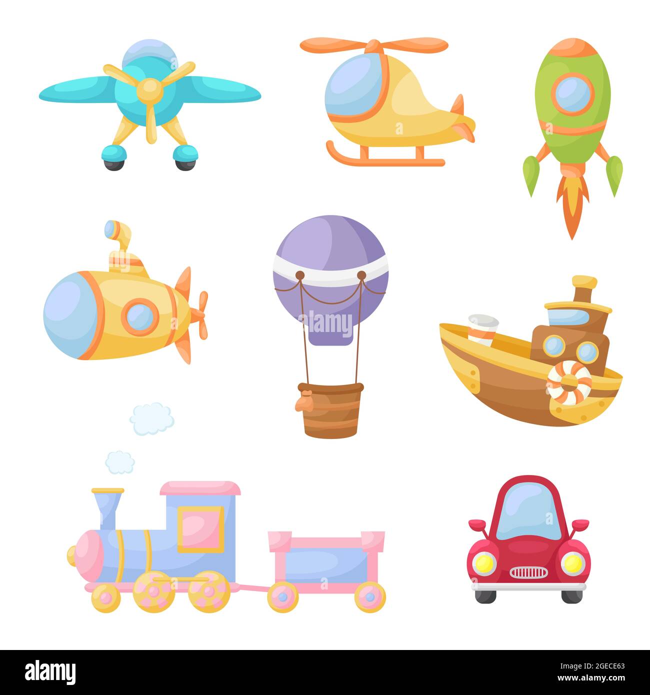 Collection of cute cartoon transport. Set of vehicles for design of  childrens book, album, baby shower, greeting card, party invitation, house  interio Stock Vector Image & Art - Alamy