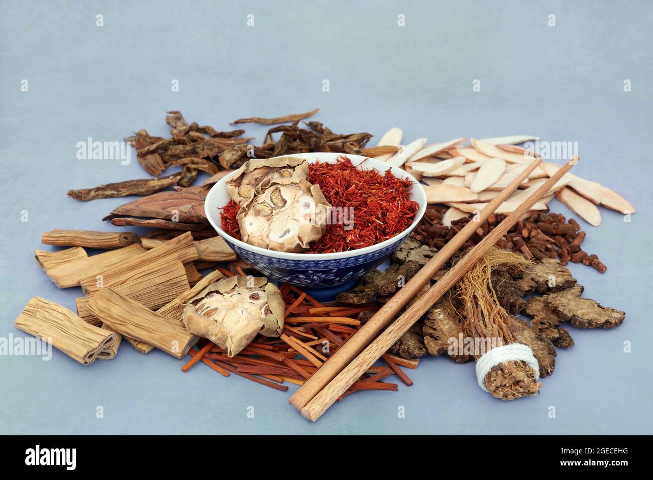 Chinese herb and spice collection used in traditional herbal medicine