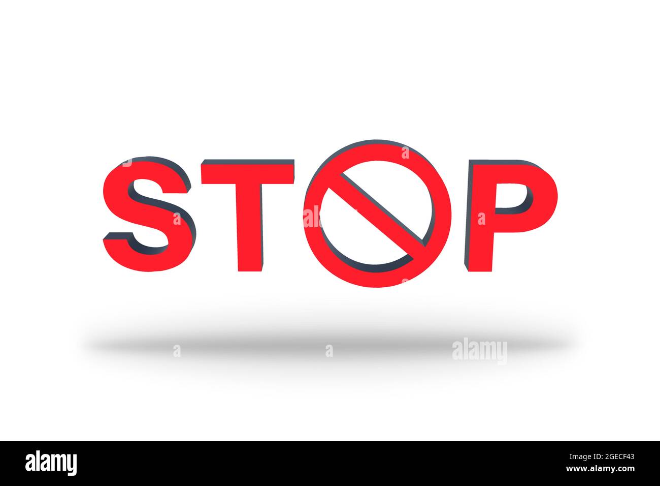 Stop sign isolated on white background 3D illustration Stock Photo - Alamy