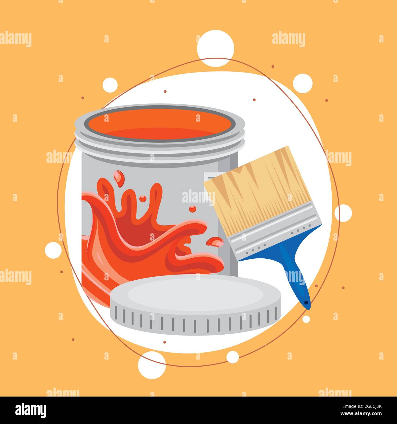 paint brush and bucket Stock Vector Image & Art - Alamy
