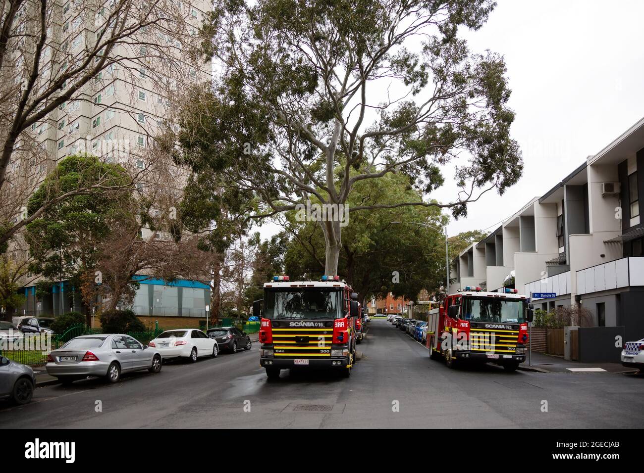 Melbourne, Australia, 7 July, 2020. Streets are filled with emergency