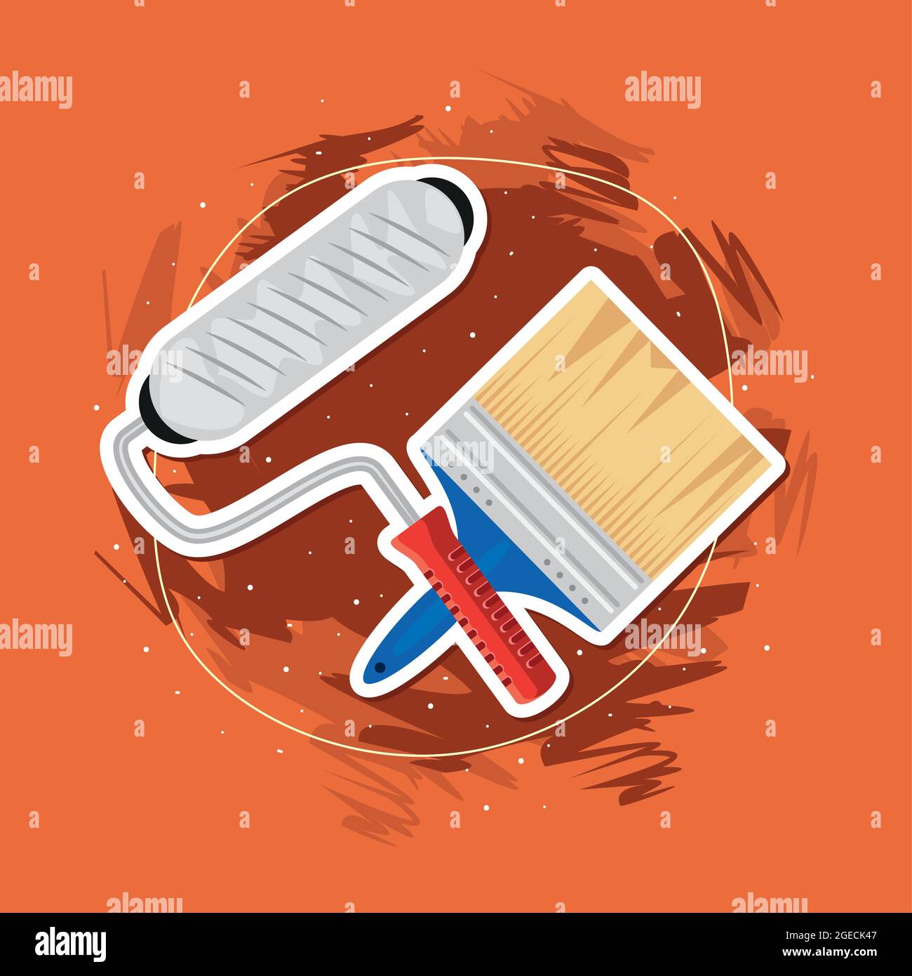 paint roller and brush Stock Vector Image & Art - Alamy