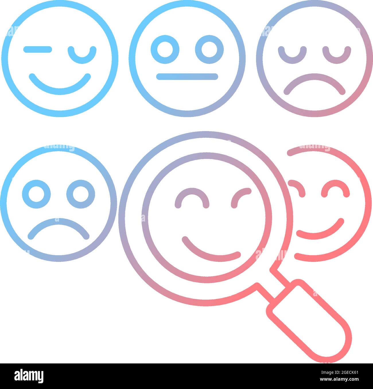 Reading emotions gradient linear vector icon Stock Vector