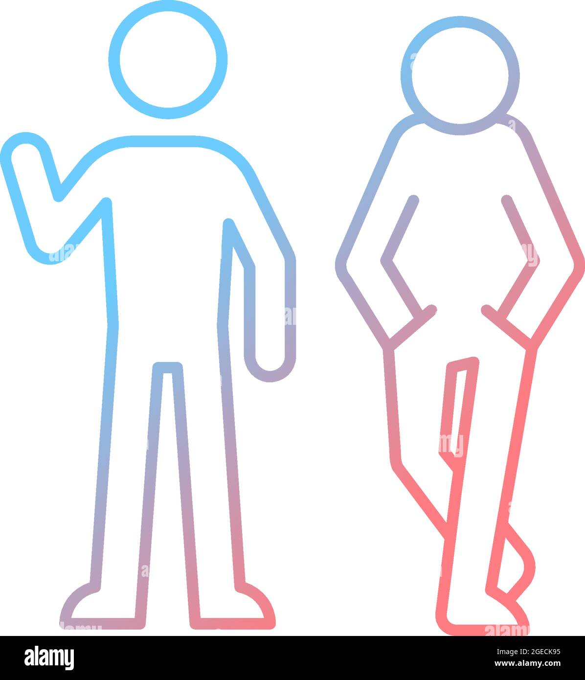 Posture in communication gradient linear vector icon Stock Vector