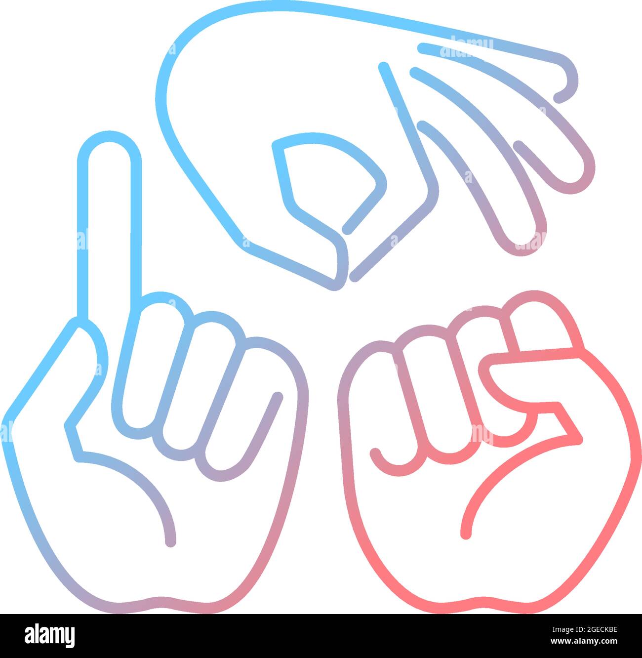 Gestures in communication gradient linear vector icon Stock Vector