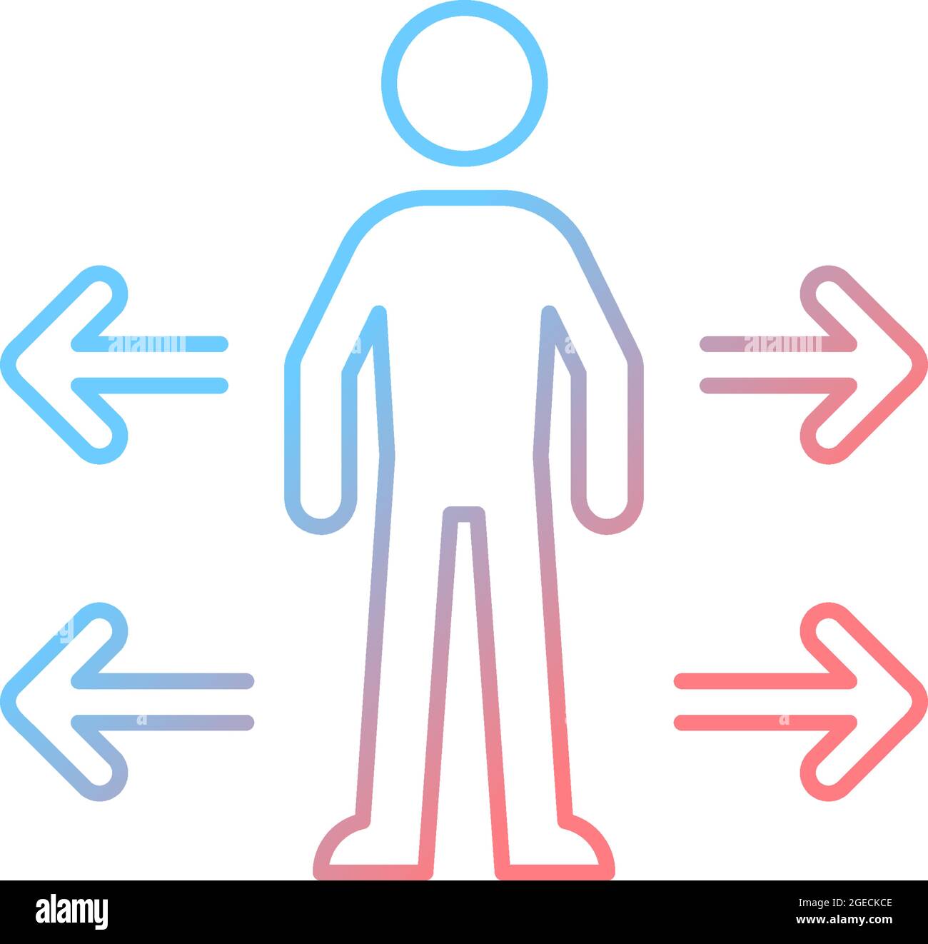 Personal space gradient linear vector icon Stock Vector