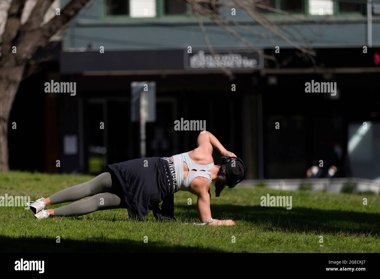 Melbourne, Australia, 2 September, 2020. Melbournians are seen enjoying their one hour a day of exercise as hope of Stage 4 restrictions easing fades during COVID-19 in Melbourne, Australia. Premier Daniel Andrews Labor Government was given a six month extension to their State of Emergency Powers. Under these powers, the government need not justify their response to the pandemic or have to face any scrutiny. It risks the continuation of major events in Victoria and will plunge the state into the deepest recession not seen in 100 years. The government continues to push the meaningless daily ca Stock Photo