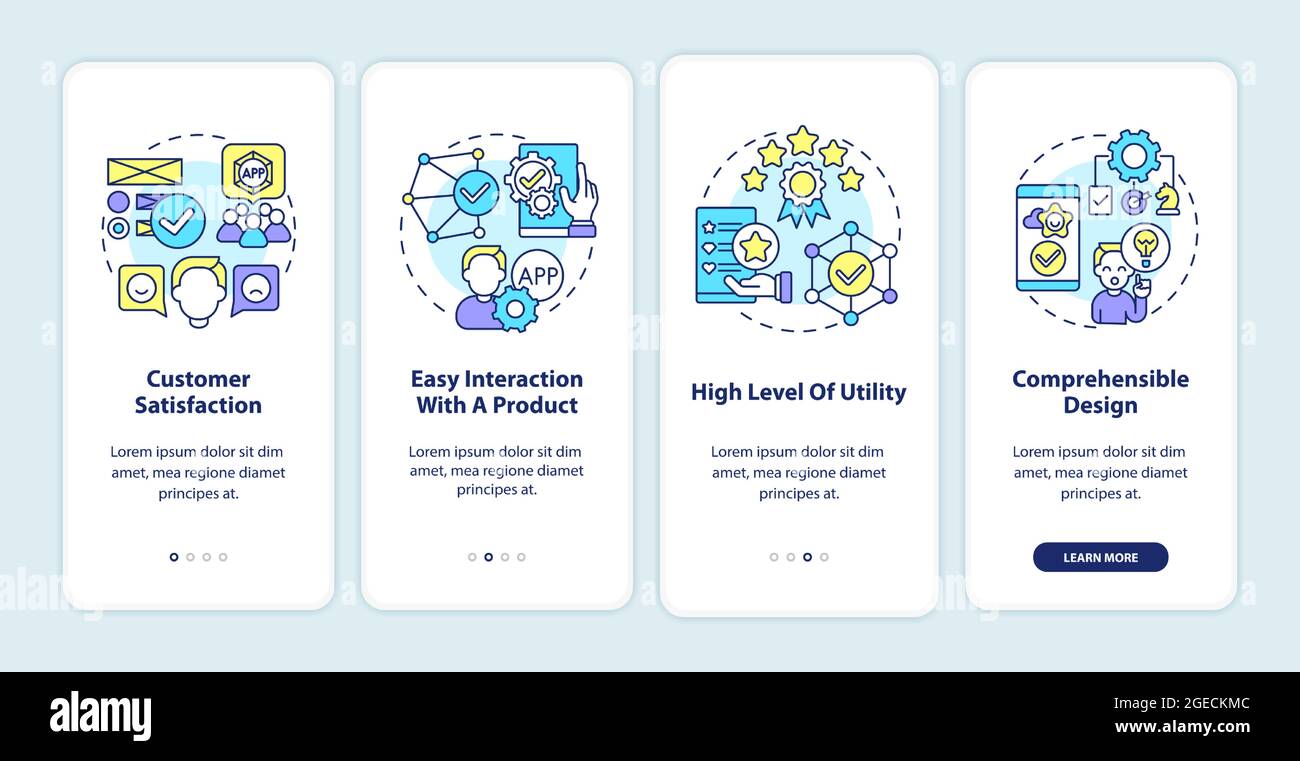 Product usage onboarding mobile app page screen Stock Vector Image ...