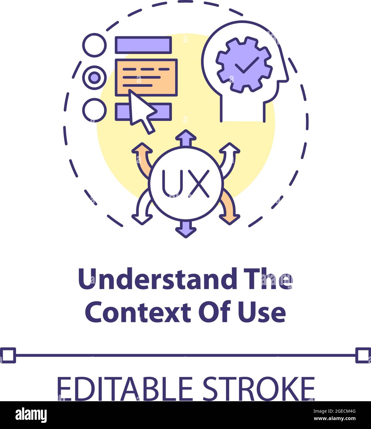Understand context of use concept icon Stock Vector