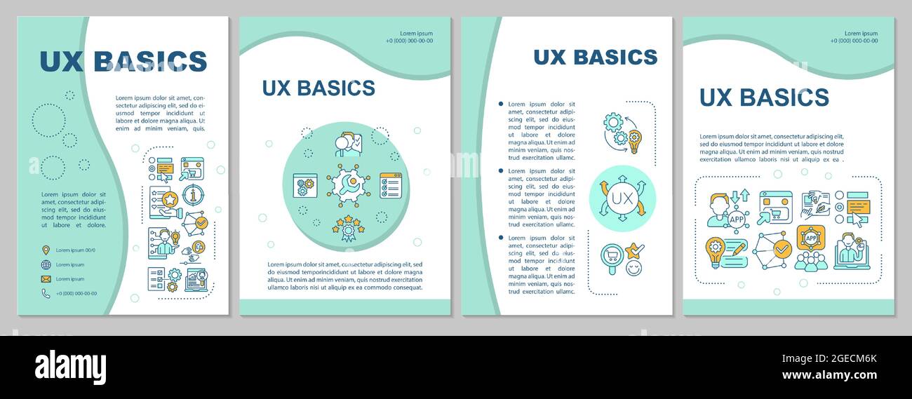 UX basics brochure template Stock Vector