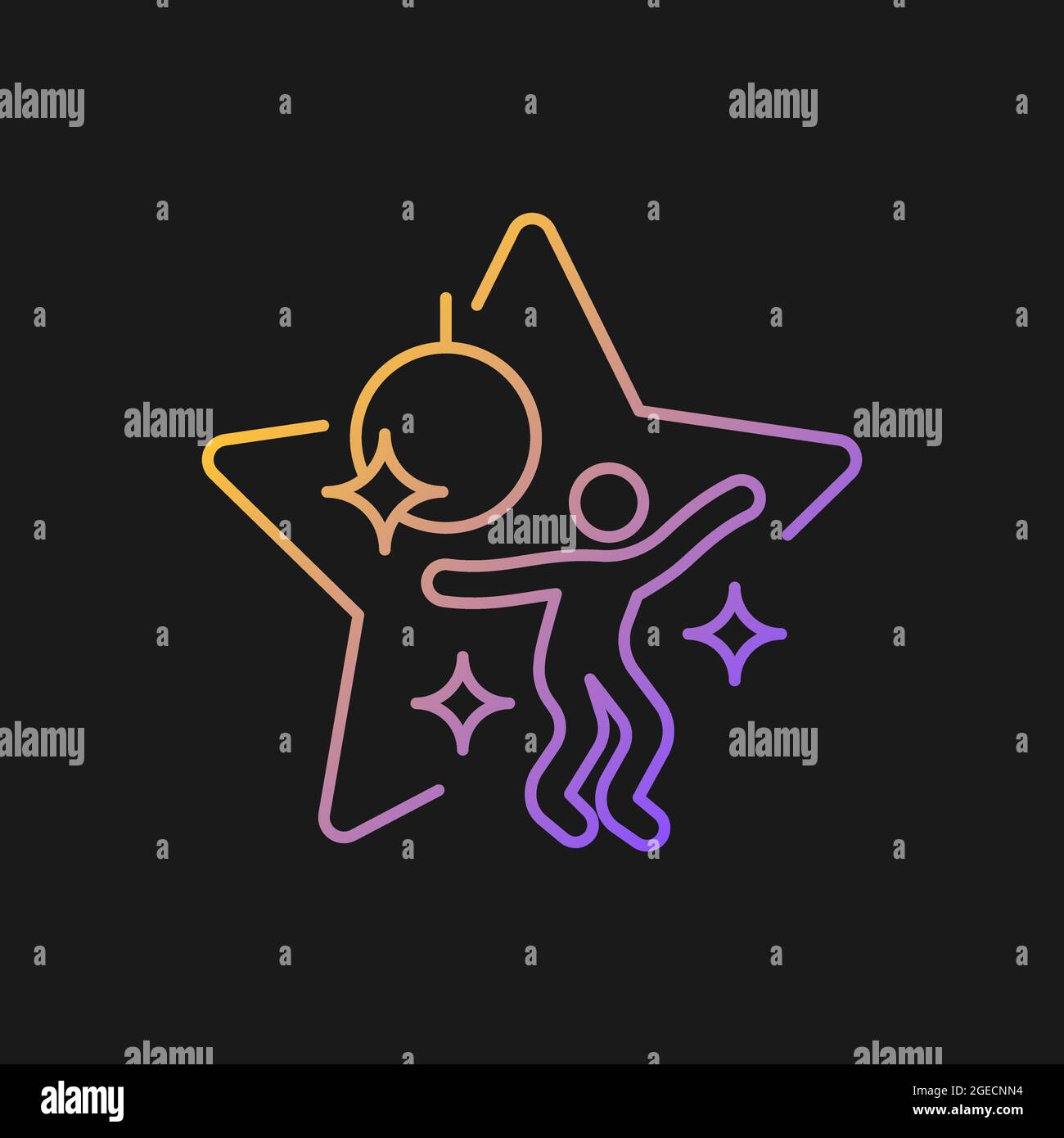 Dance competition show gradient vector icon for dark theme Stock Vector ...