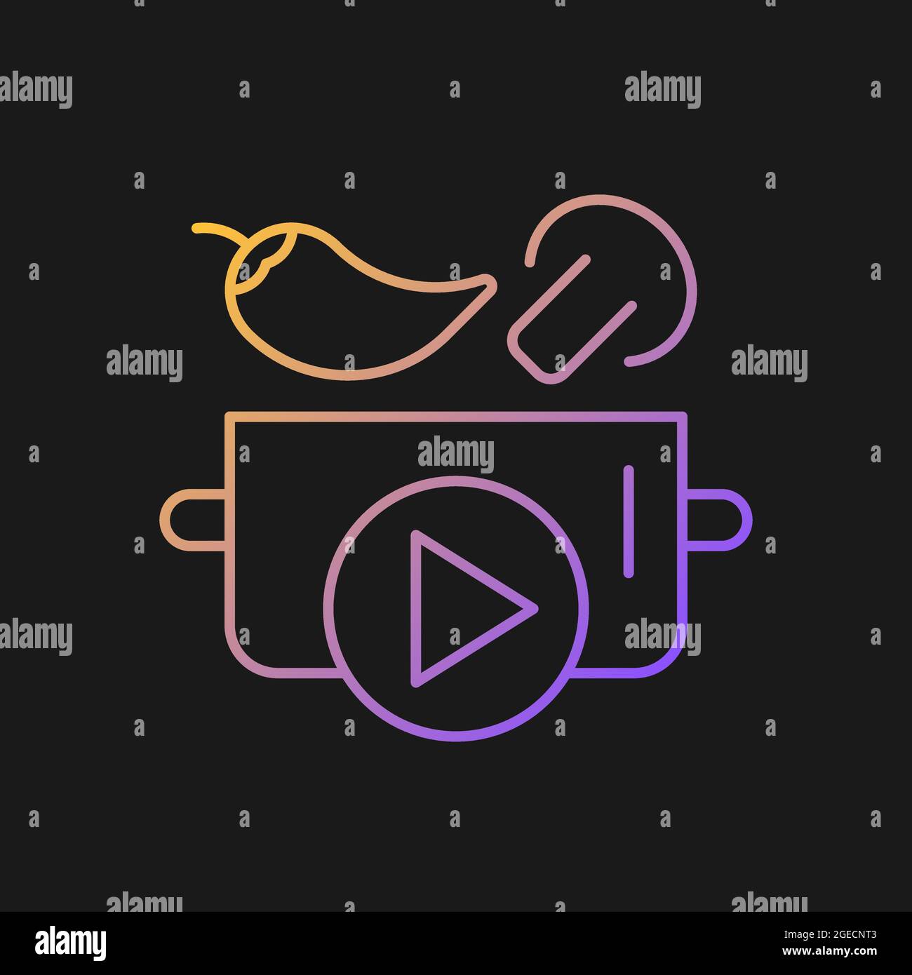 Cookery show gradient vector icon for dark theme Stock Vector