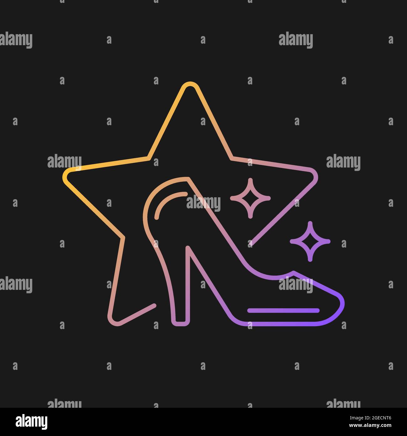 Fashion show gradient vector icon for dark theme Stock Vector