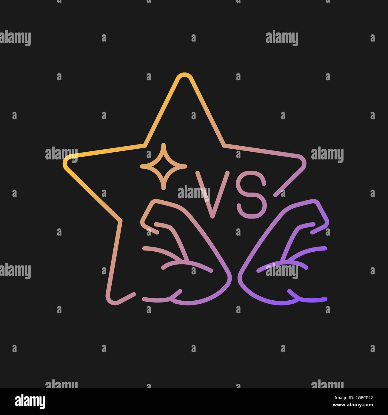 Sports competition reality show gradient vector icon for dark theme Stock Vector