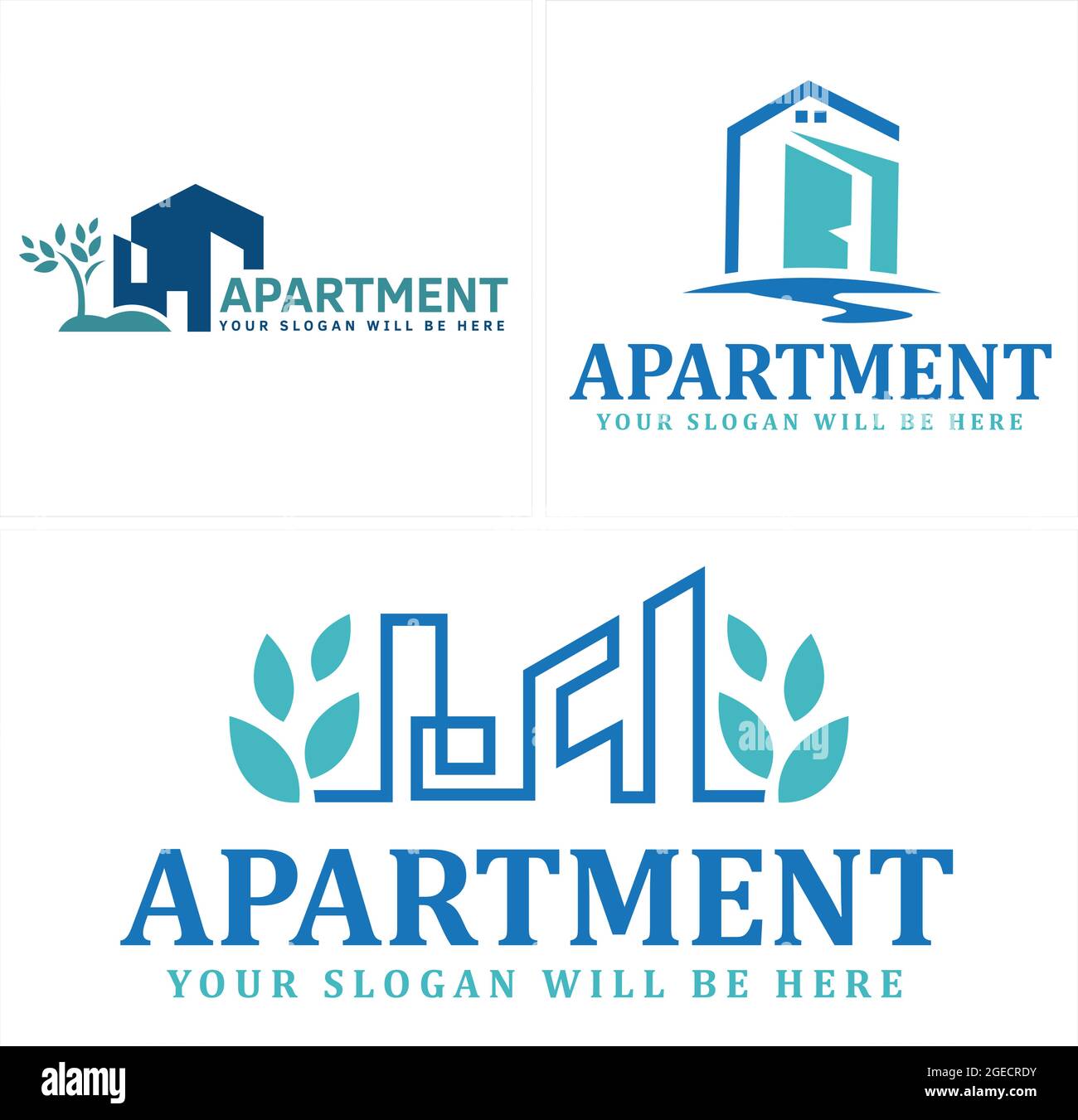 Real estate mortgage building apartment logo design Stock Vector