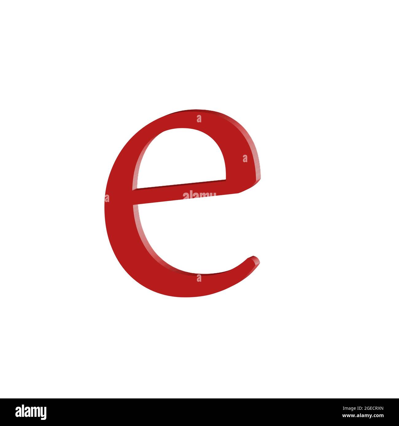 Small letter e colorful 3D abstract beautiful white background Stock Photo