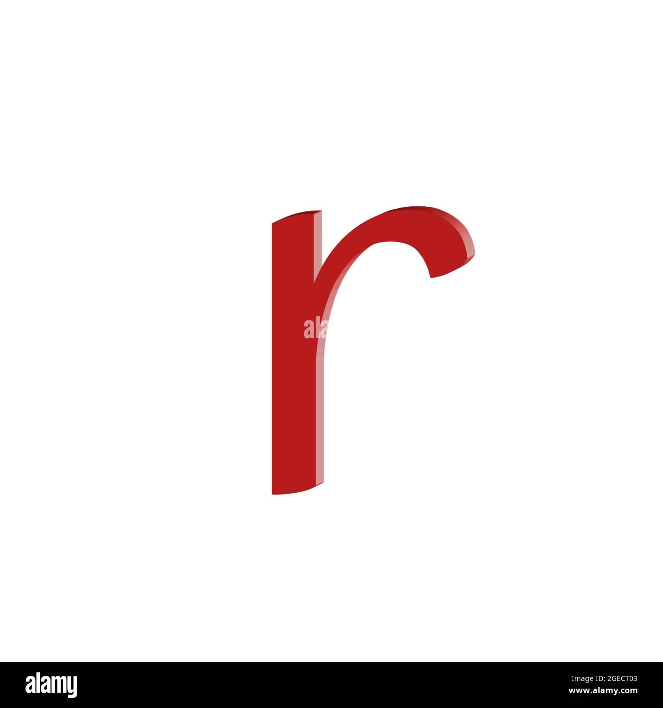 Small letter r colorful 3D abstract beautiful white background Stock