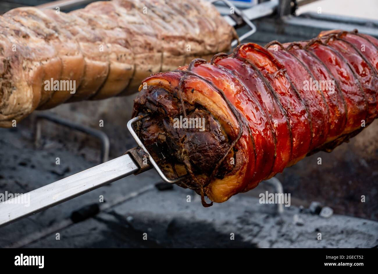close up of traditional Italian porchetta on the grill - Alamy