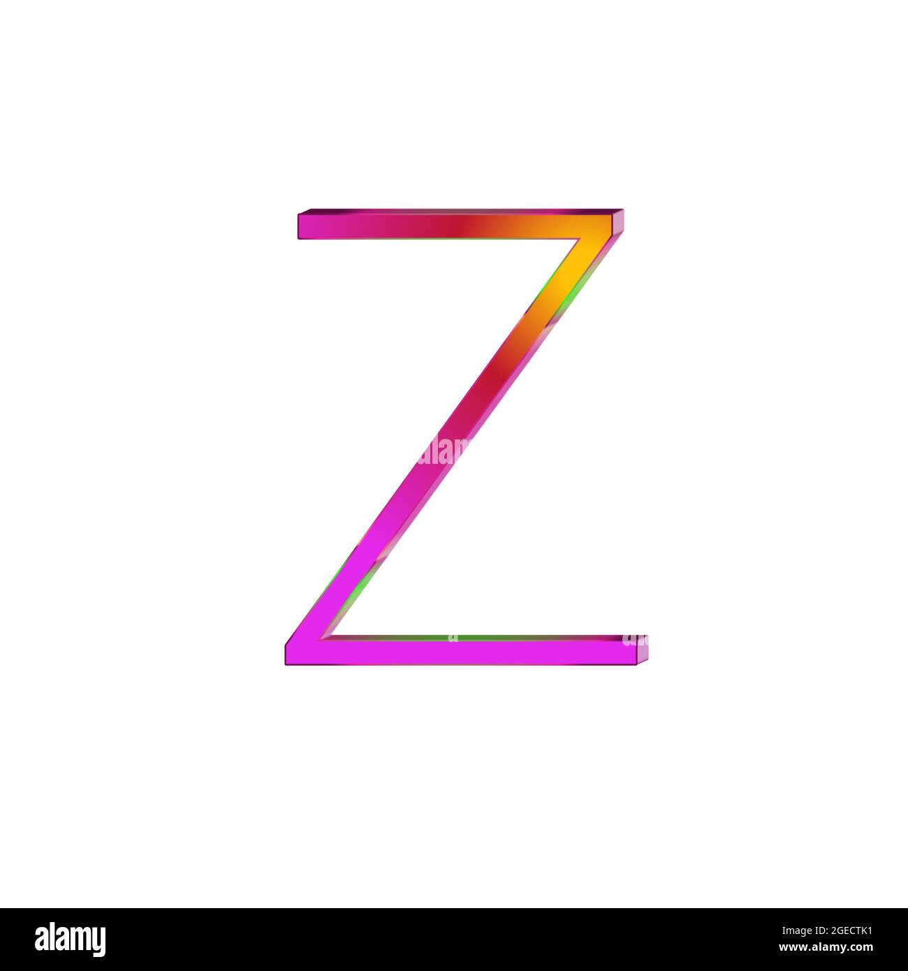 Small letter z colorful 3D alphabets abstract beautiful white background Stock Photo