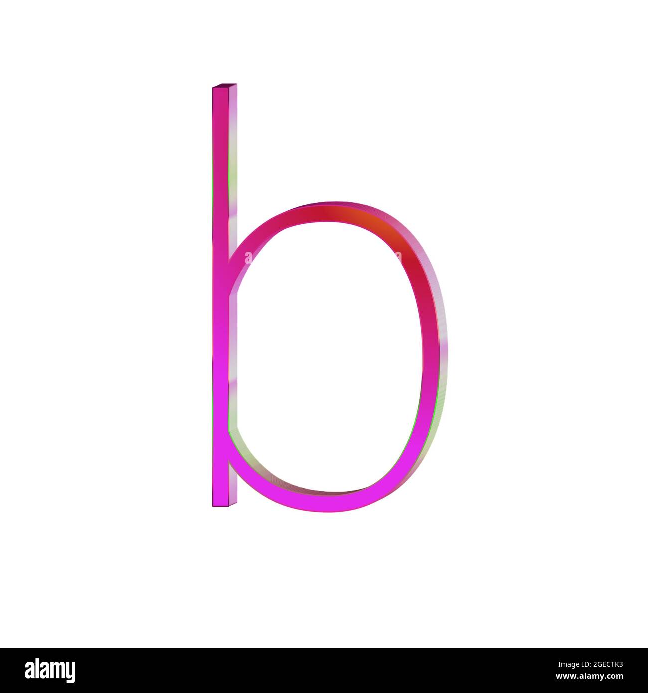 Small letter b colorful 3D alphabets abstract beautiful white background Stock Photo