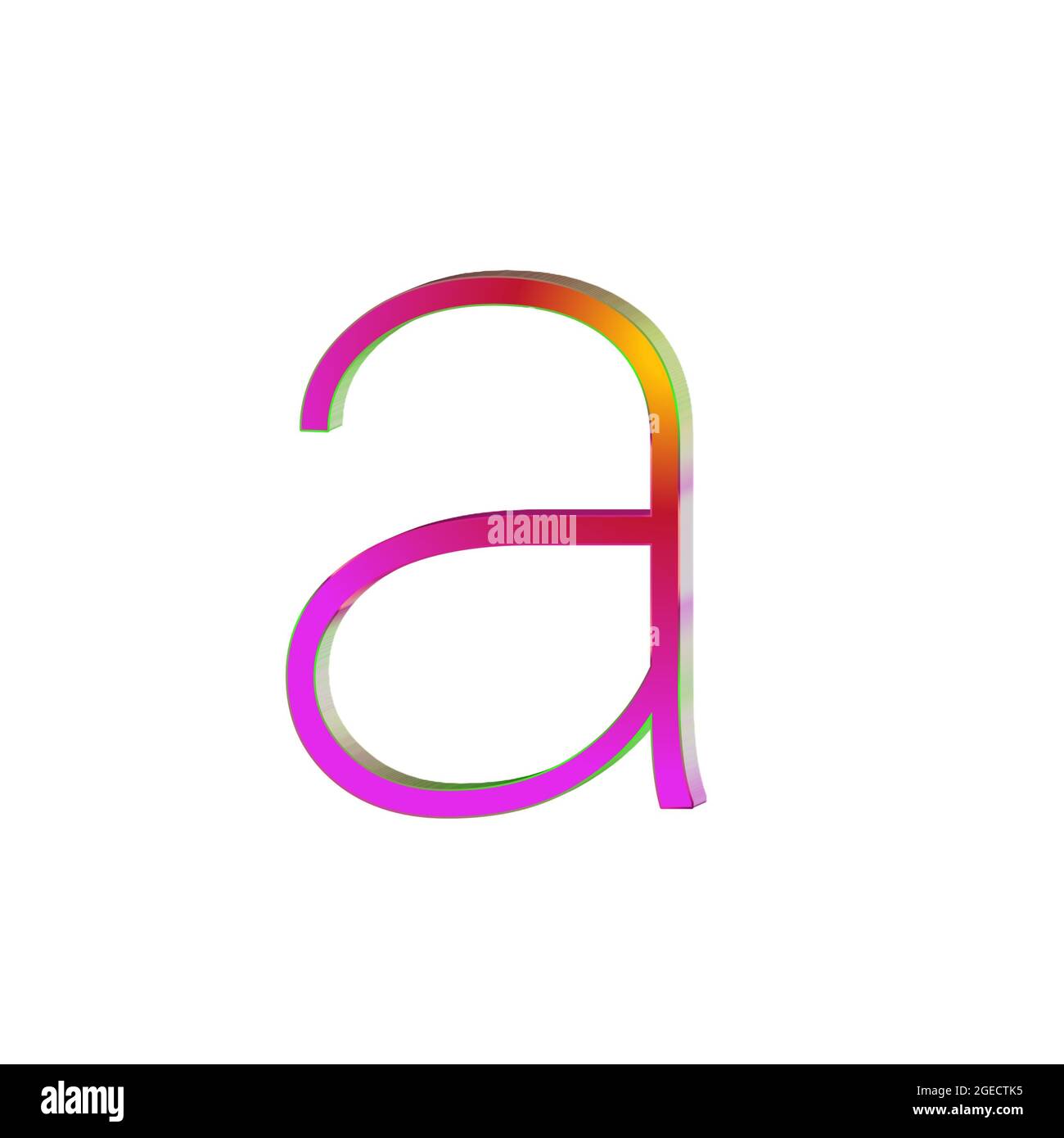 Small letter a colorful 3D alphabets abstract beautiful white background Stock Photo