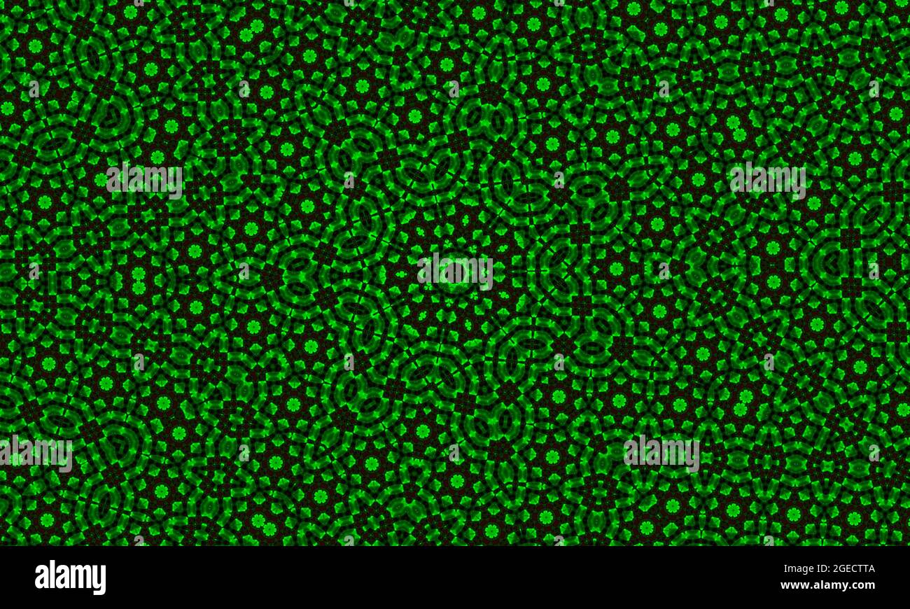 circle background, bright green mandlala of anahata chakra Stock Photo