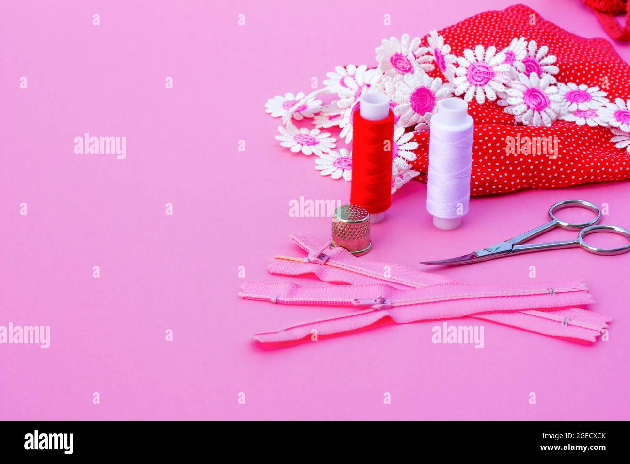 sewing accessories for crafts Stock Photo