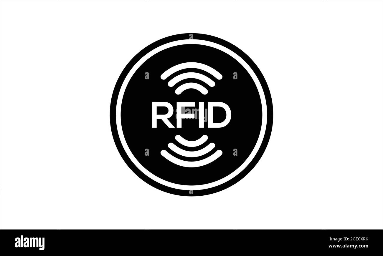 RFID Radio Frequency Identification. Technology concept. Digital technology Badge icon logo Stock Vector
