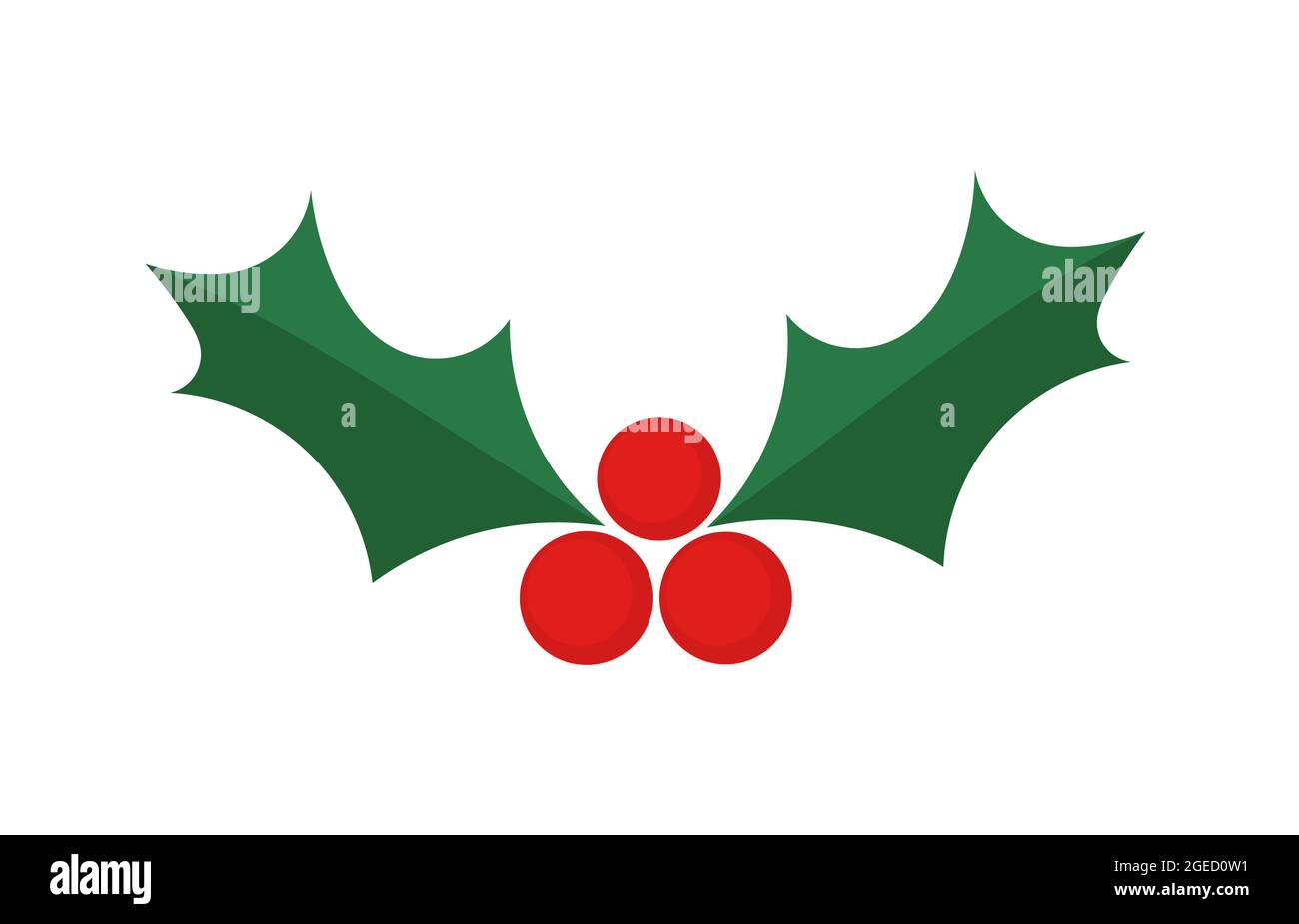 Christmas holly symbol, flat design icon. Vector illustration Stock ...