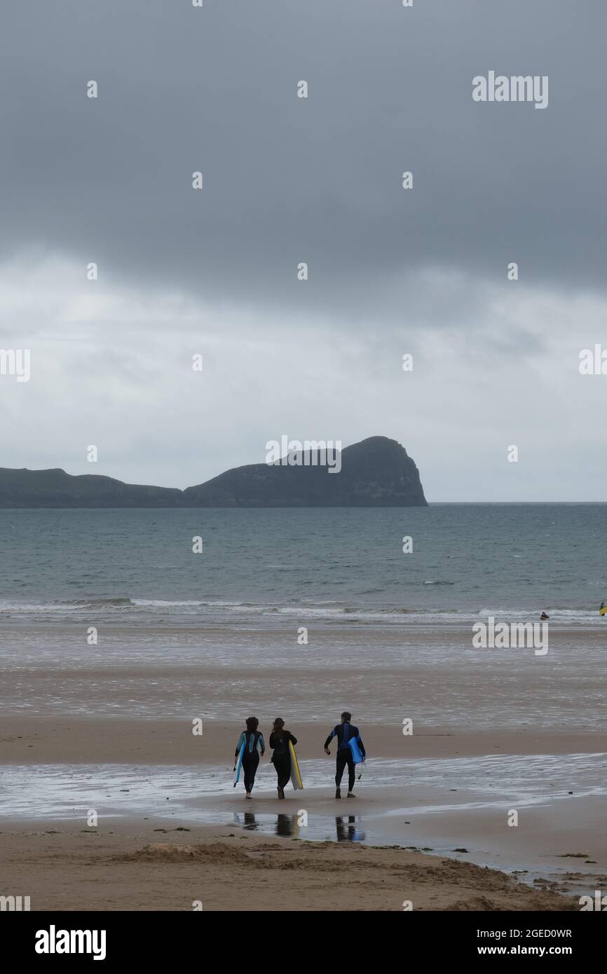 Gower, Swansea, UK. 19th August 2021. UK weather cloudy with showers