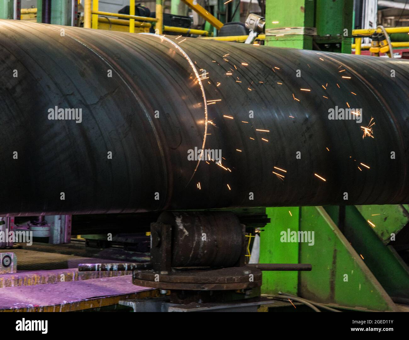 Cold Rolled Steel Coil on Decoiler of Machine in Metalwork Manufacturing.  Stock Image - Image of rolled, machine: 140345651