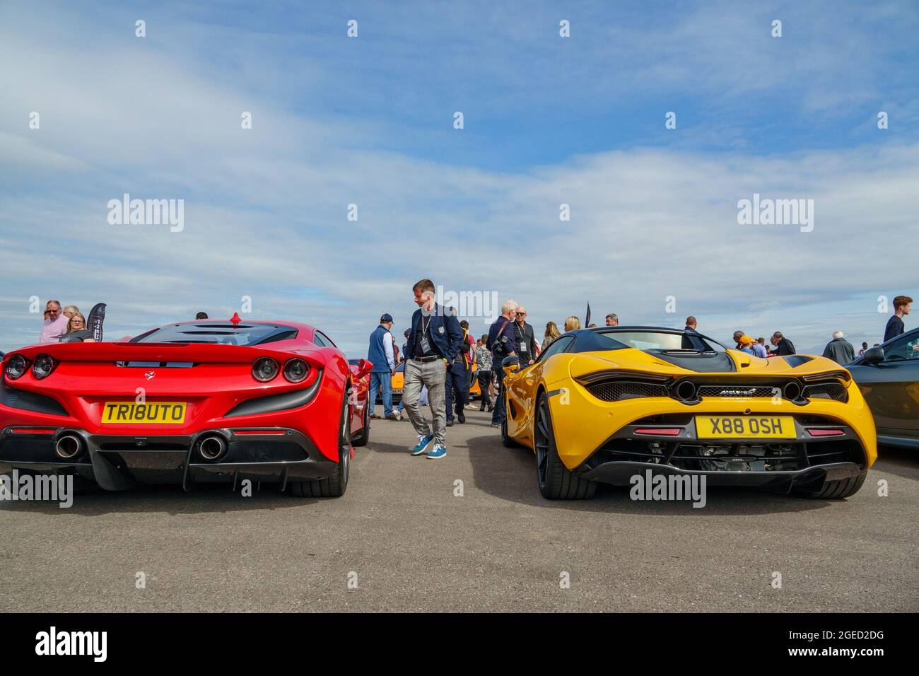 Farnborough, 19th August, 2021. Families and adults alike pose for