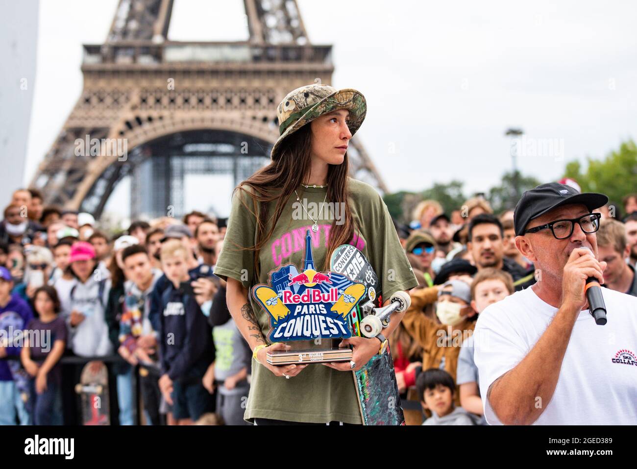 Eugenia Ginepro celebrates after the 2021 Red Bull Paris Conquest, on  August 18, 2021 at Trocadero place in Paris, France - Photo Antoine  Massinon / A2M Sport Consulting / DPPI Stock Photo - Alamy