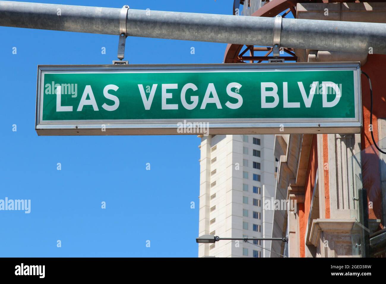 Las Vegas Strip Road Sign On The Main Street Boulevard Stock Photo, Picture  and Royalty Free Image. Image 42737638.