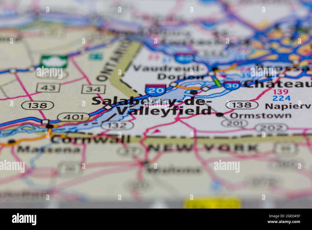 SalaberrydeValleyfield Quebec Canada shown on a road map or Geography