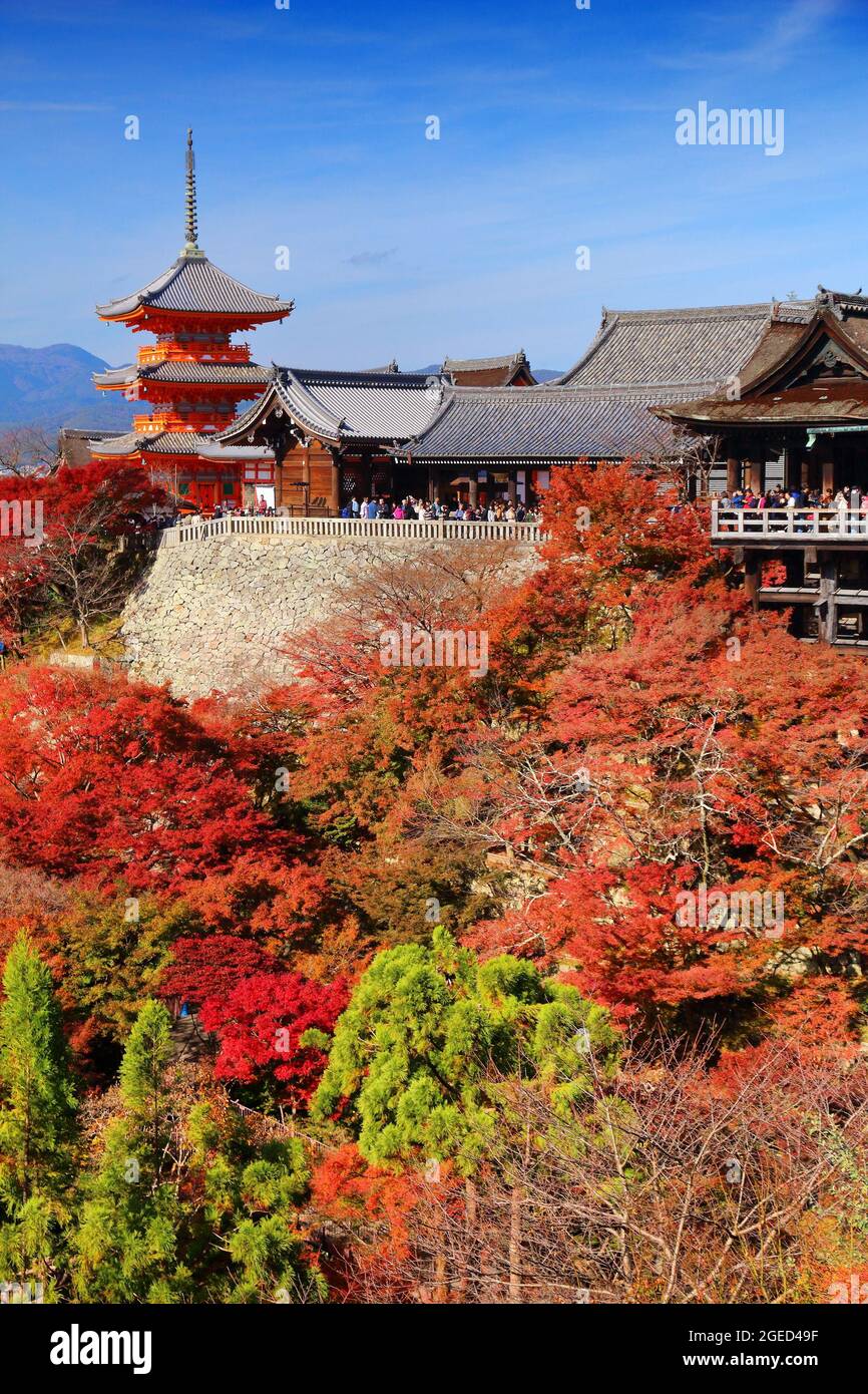 Kyoto landmarks, Japan. Kiyomizu-dera Temple in autumn. Stock Photo