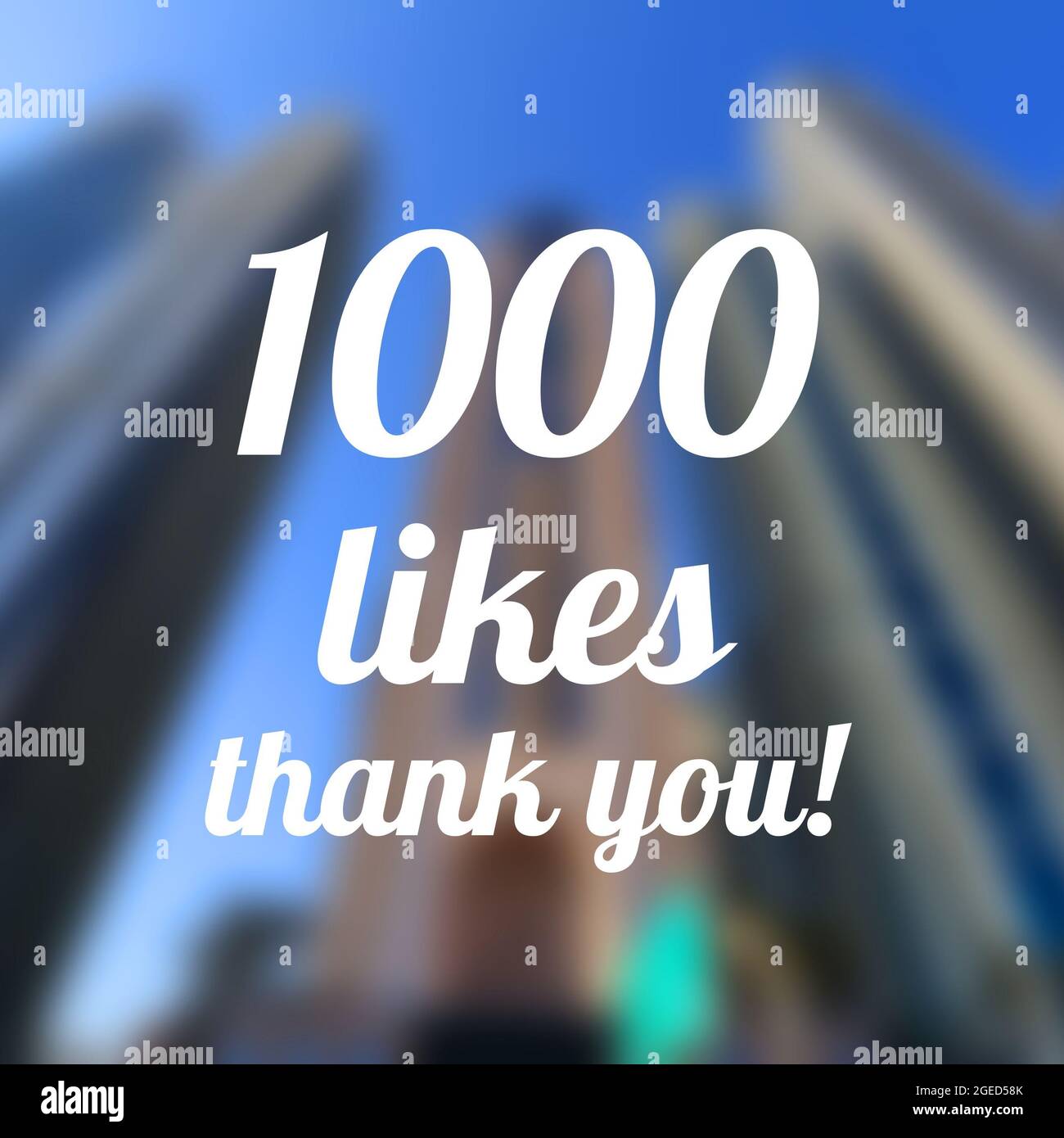 1000 likes. Thank you sign. Social media milestone. Stock Photo