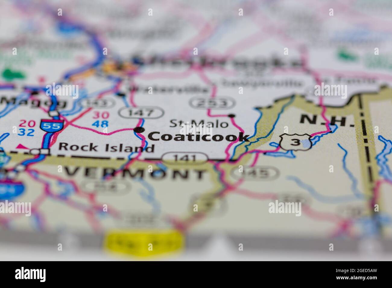 Coaticook quebec on a map hires stock photography and images Alamy