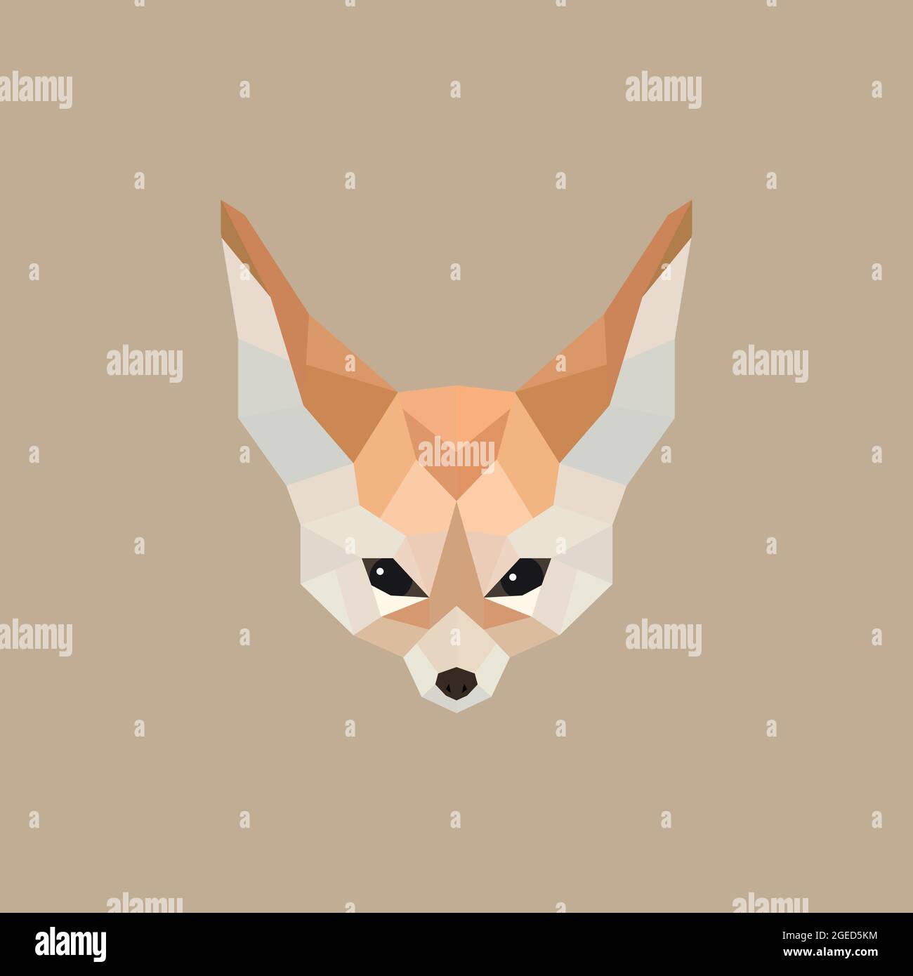 Fennec fox polygonal style. Vector illustration. Stock Vector