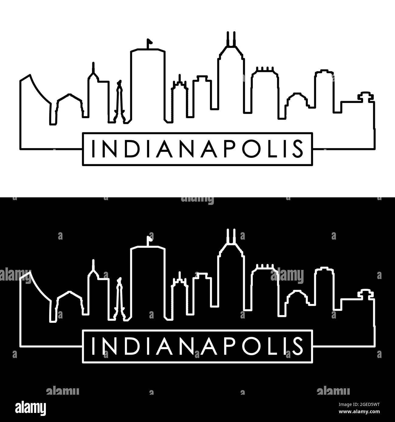 Indianapolis skyline Black and White Stock Photos & Images - Alamy