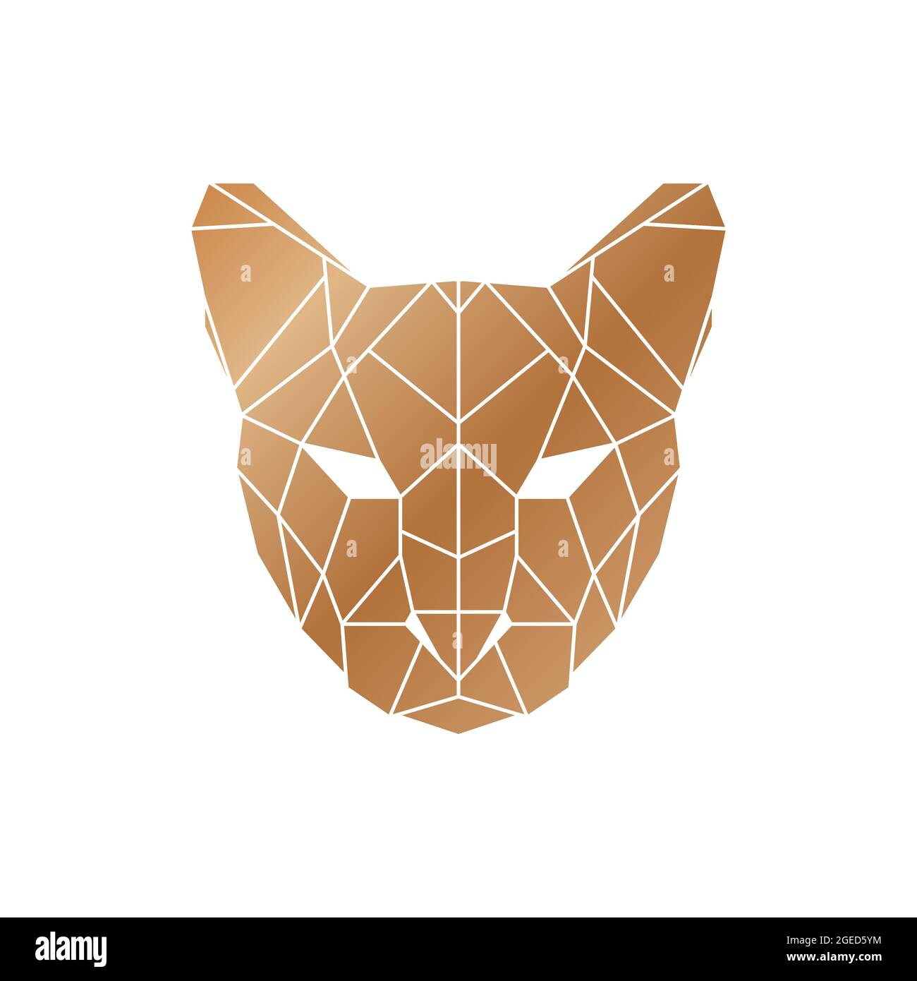 Polygonal puma head. Wild animal icon Stock Vector Image & Art - Alamy